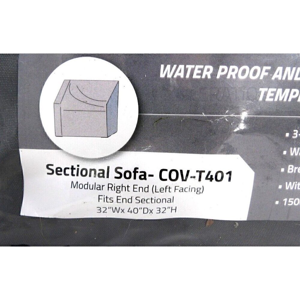 SHIELD outdoor waterproof gray sectional sofa end left facing cover COV-T401 NEW